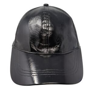 Anna & Ava Strapback Baseball Cap Black One Size Adjustable Leather 6 Panel